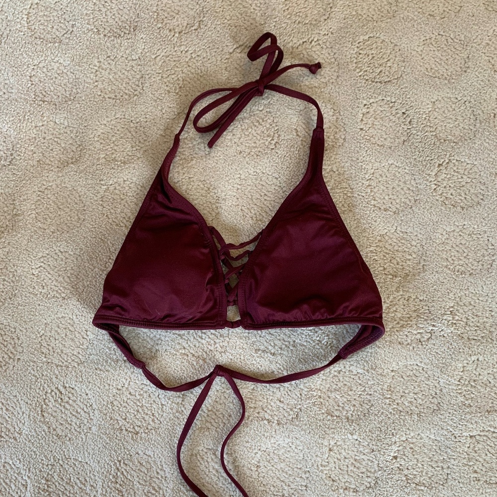 Burgundy Bikini Top